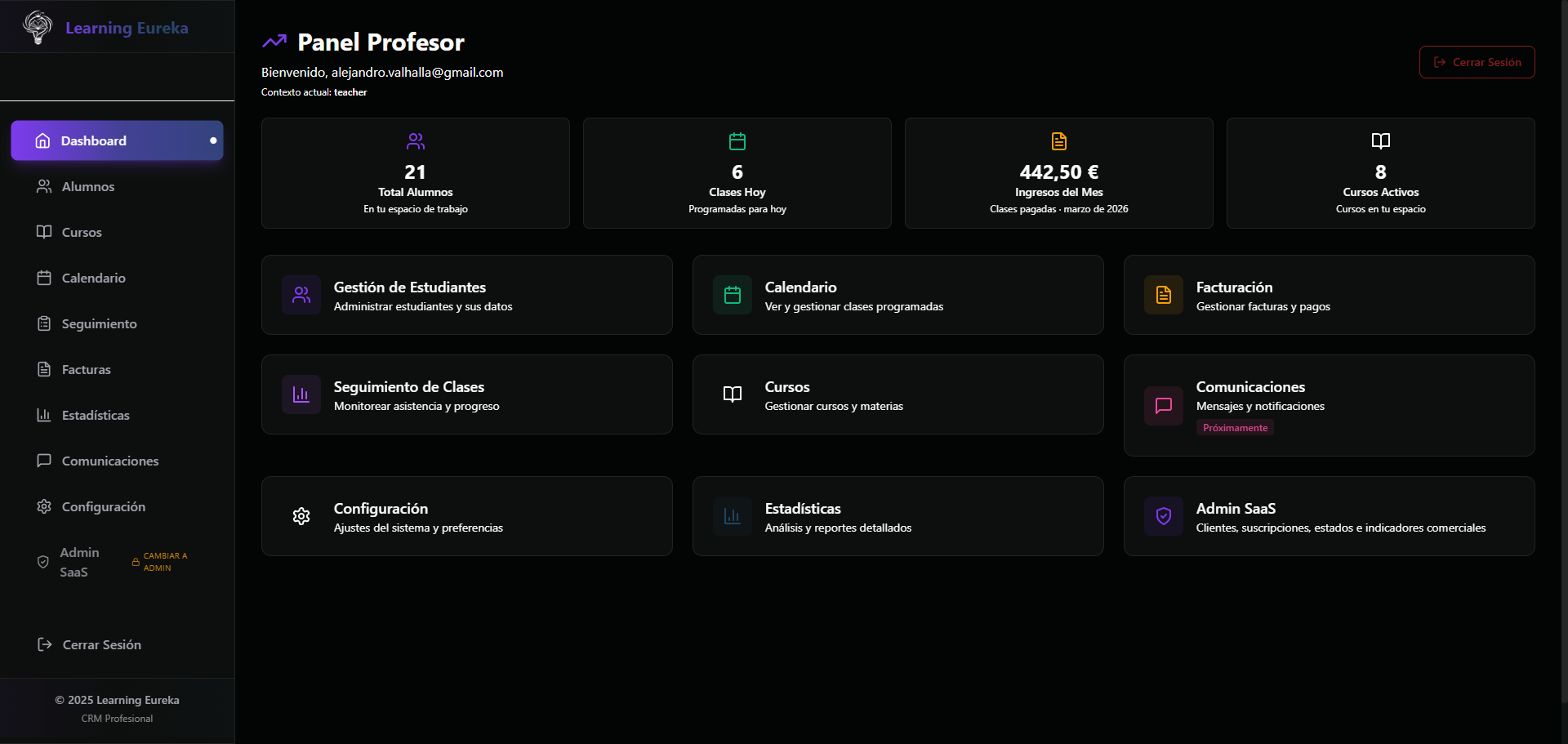 Learning Eureka dashboard principal